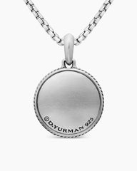 Maritime® Compass Amulet in Sterling Silver with Center Black Diamond, 26.8mm