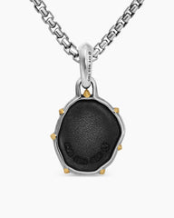 Pisces Amulet in Sterling Silver with 18K Yellow Gold, 23mm