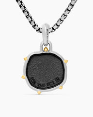 Gemini Amulet in Sterling Silver with 18K Yellow Gold, 23mm