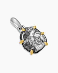 Libra Amulet in Sterling Silver with 18K Yellow Gold, 23mm