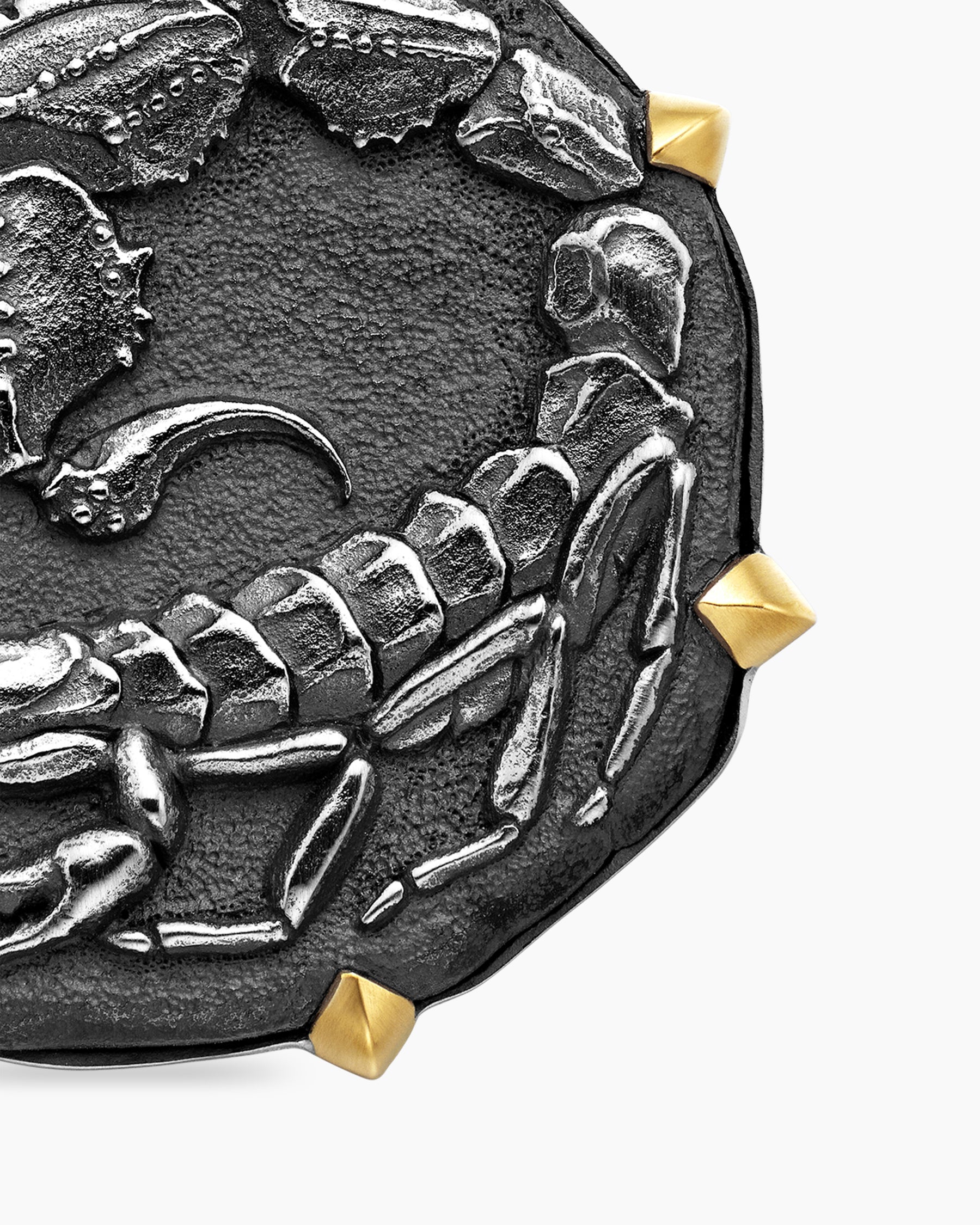 Scorpio Amulet in Sterling Silver with 18K Yellow Gold, 23mm