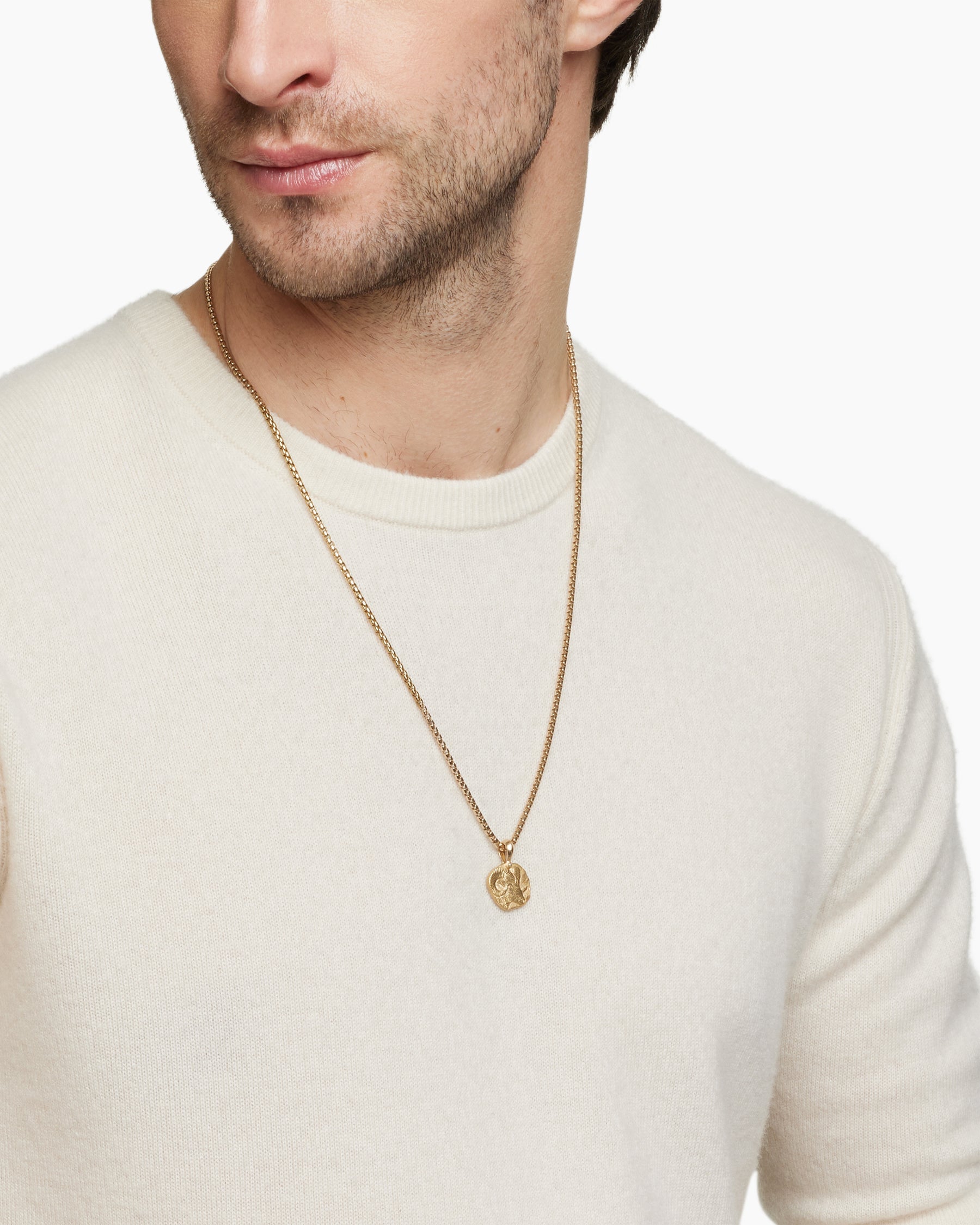 Aries Amulet in 18K Yellow Gold, 17mm