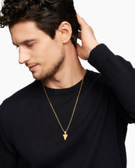 Shark Tooth Amulet in 18K Yellow Gold, 17mm