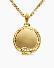 Ouroboros Amulet in 18K Yellow Gold with Diamonds, 25mm