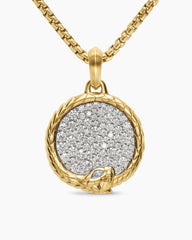 Ouroboros Amulet in 18K Yellow Gold with Diamonds, 25mm