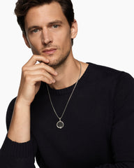 Ouroboros Amulet in Sterling Silver with Black Diamonds, 25mm