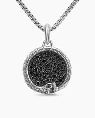 Ouroboros Amulet in Sterling Silver with Black Diamonds, 25mm