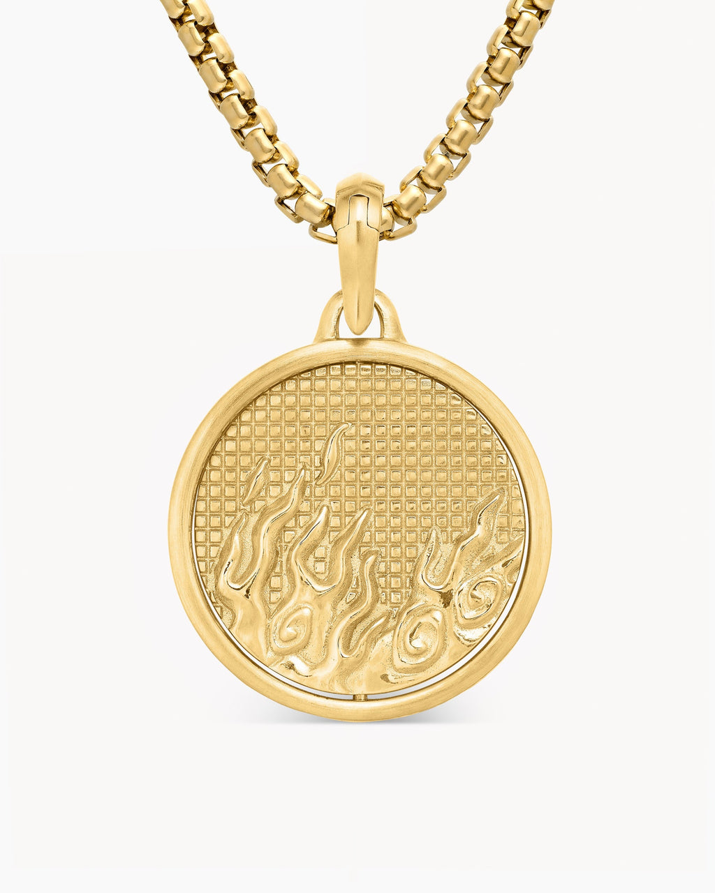 Water and Fire Duality Amulet in 18K Yellow Gold, 24mm