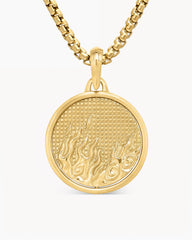 Water and Fire Duality Amulet in 18K Yellow Gold, 24mm