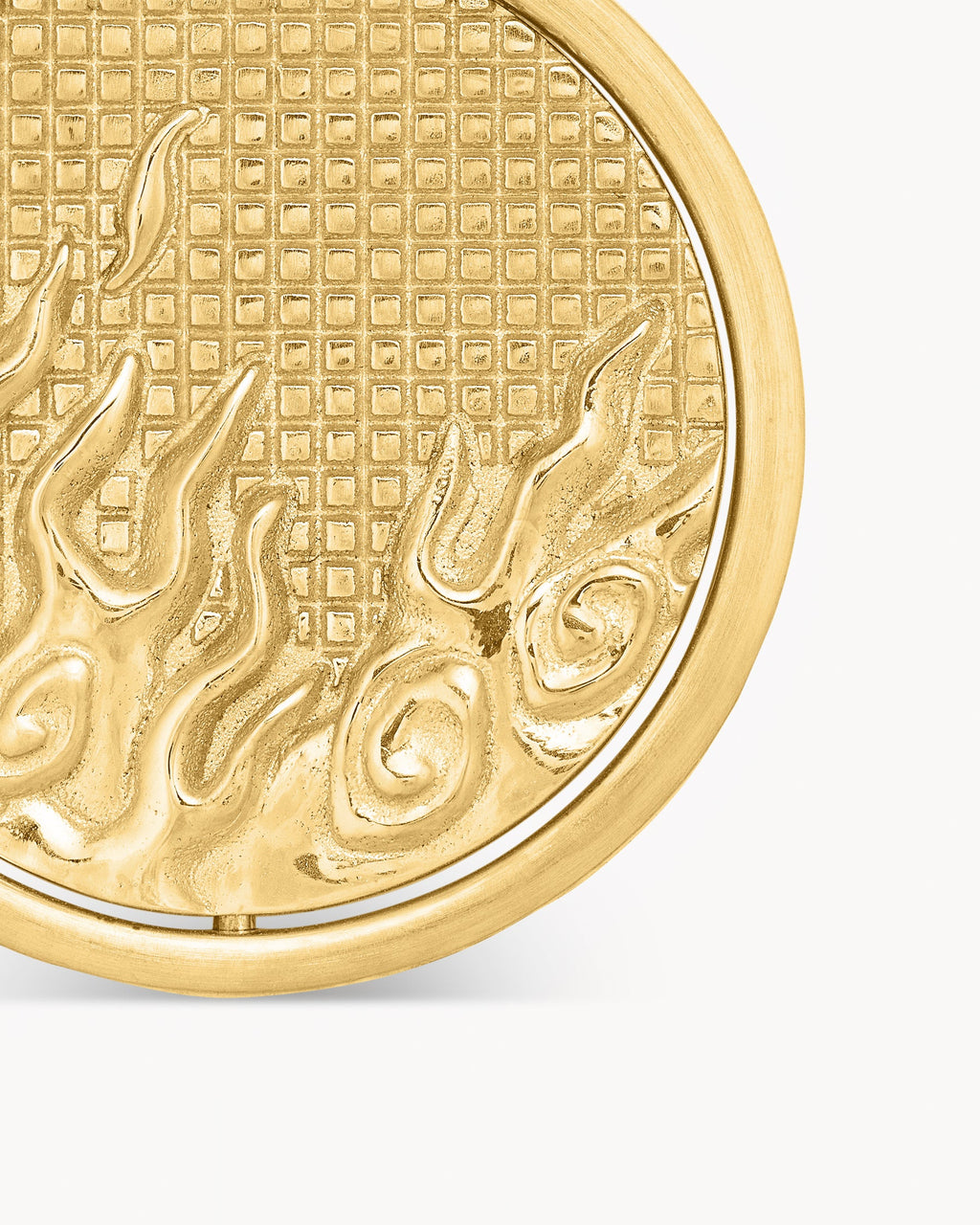 Water and Fire Duality Amulet in 18K Yellow Gold, 24mm
