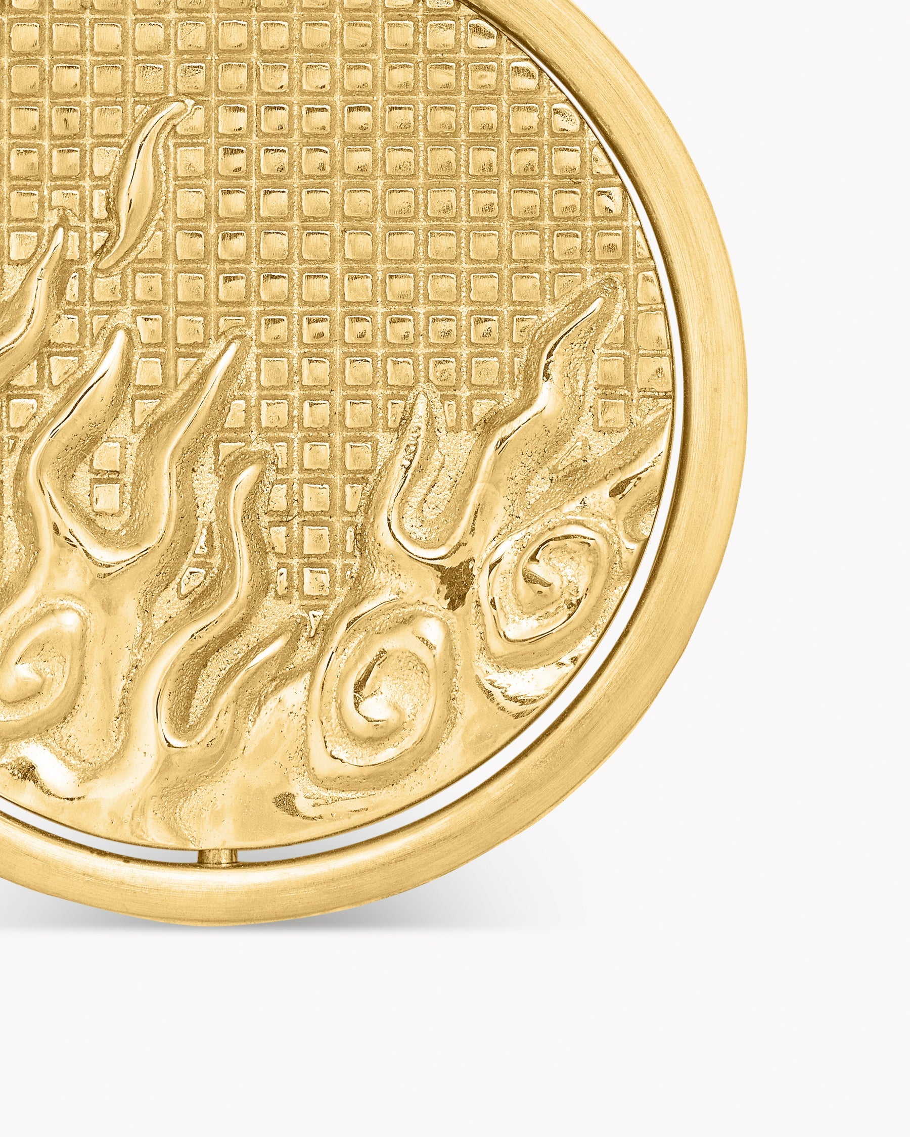 Water and Fire Duality Amulet in 18K Yellow Gold, 24mm