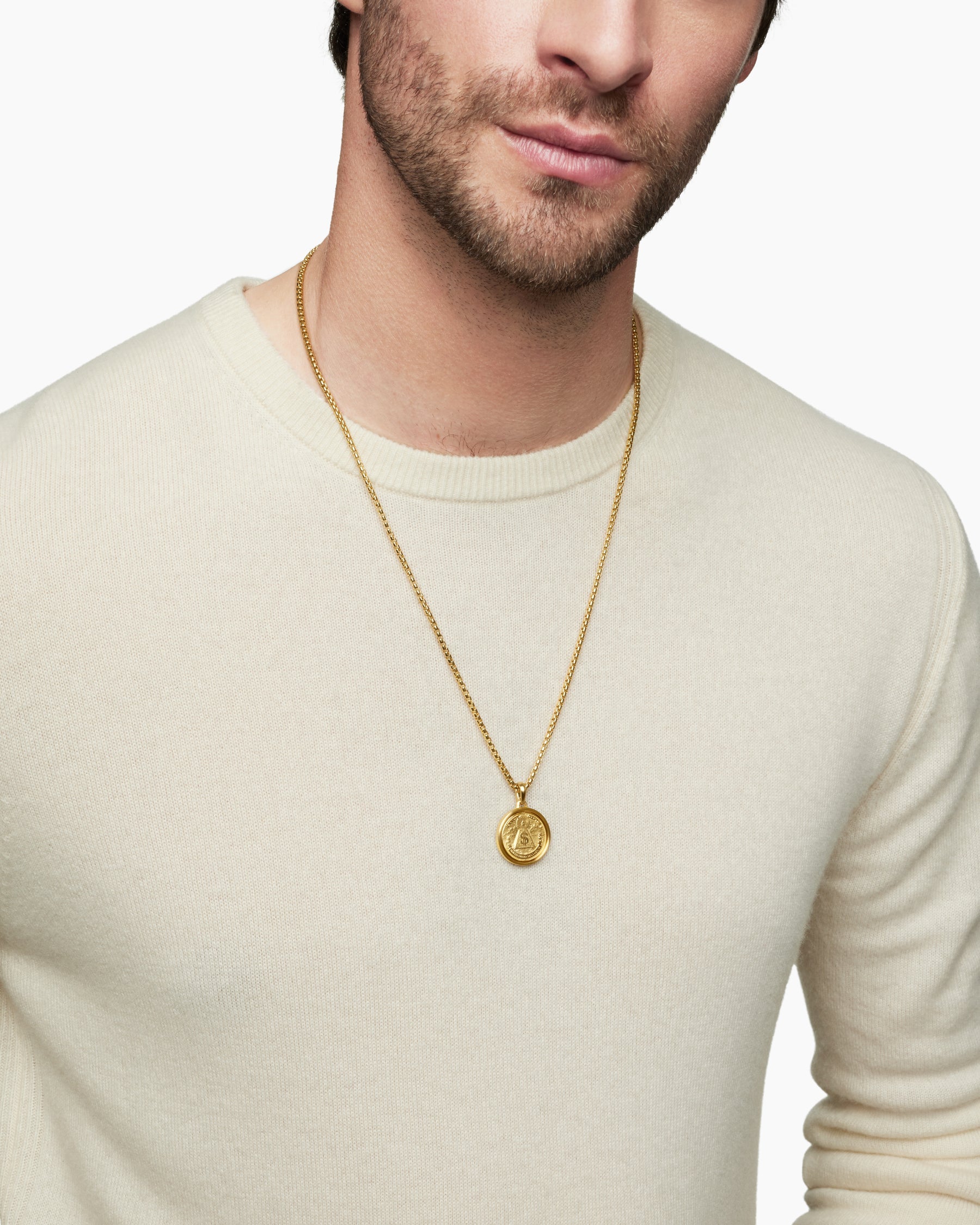 Currency Duality Amulet in 18K Yellow Gold, 24mm