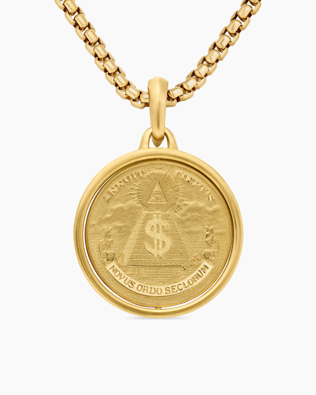 Currency Duality Amulet in 18K Yellow Gold, 24mm