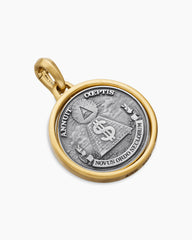 Currency Duality Amulet in Sterling Silver with 18K Yellow Gold, 24mm