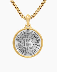 Currency Duality Amulet in Sterling Silver with 18K Yellow Gold, 24mm