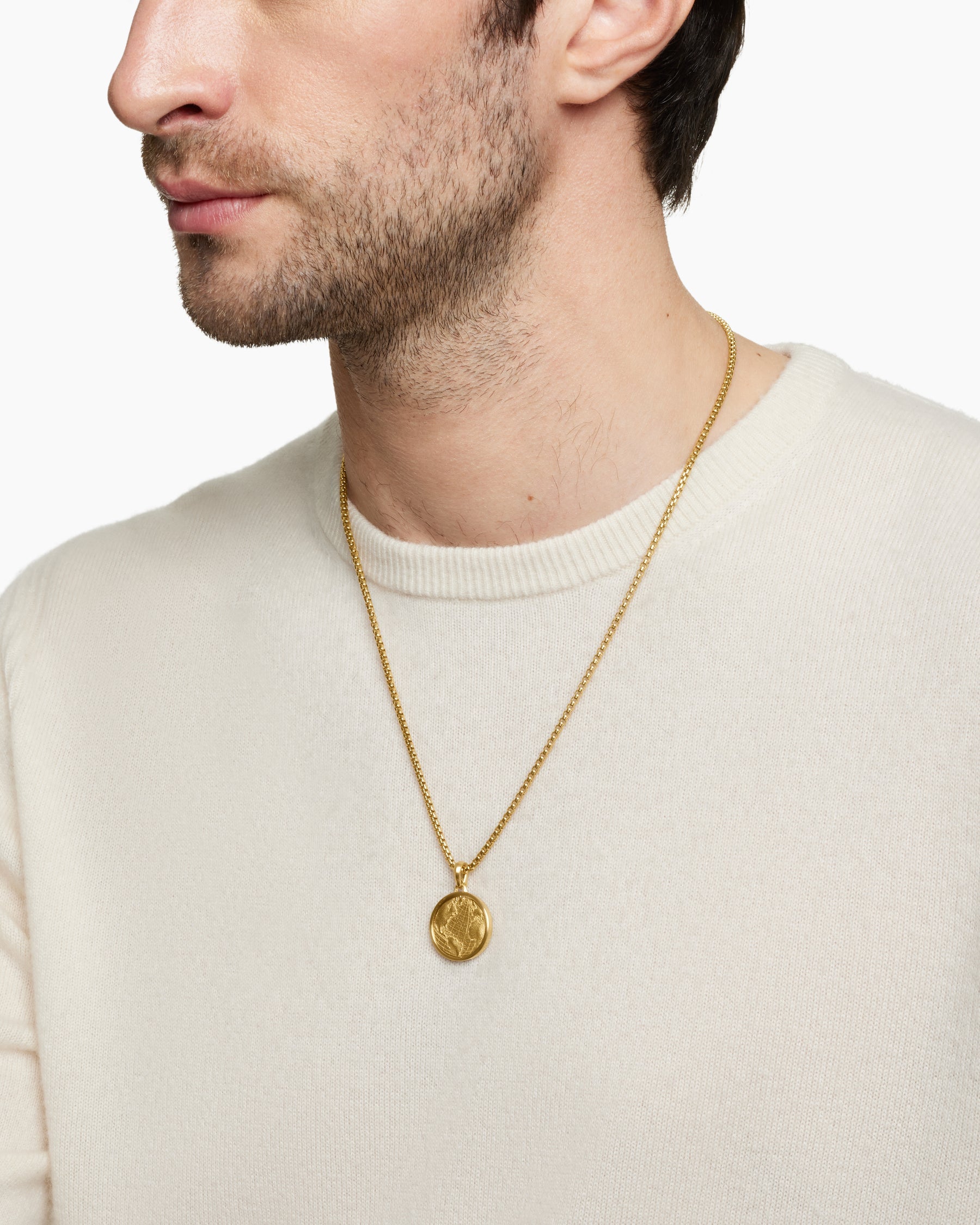 Earth and Moon Duality Amulet in 18K Yellow Gold, 24mm