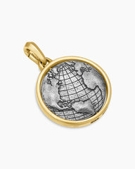 Earth and Moon Duality Amulet in Sterling Silver with 18K Yellow Gold, 24mm