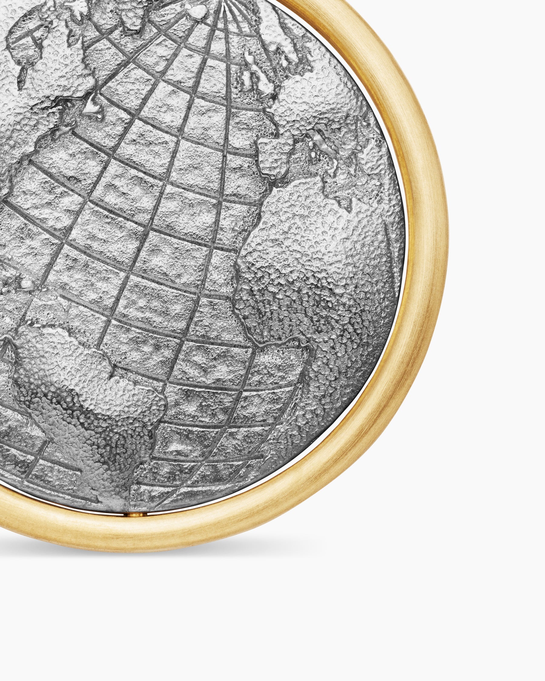 Earth and Moon Duality Amulet in Sterling Silver with 18K Yellow Gold, 24mm