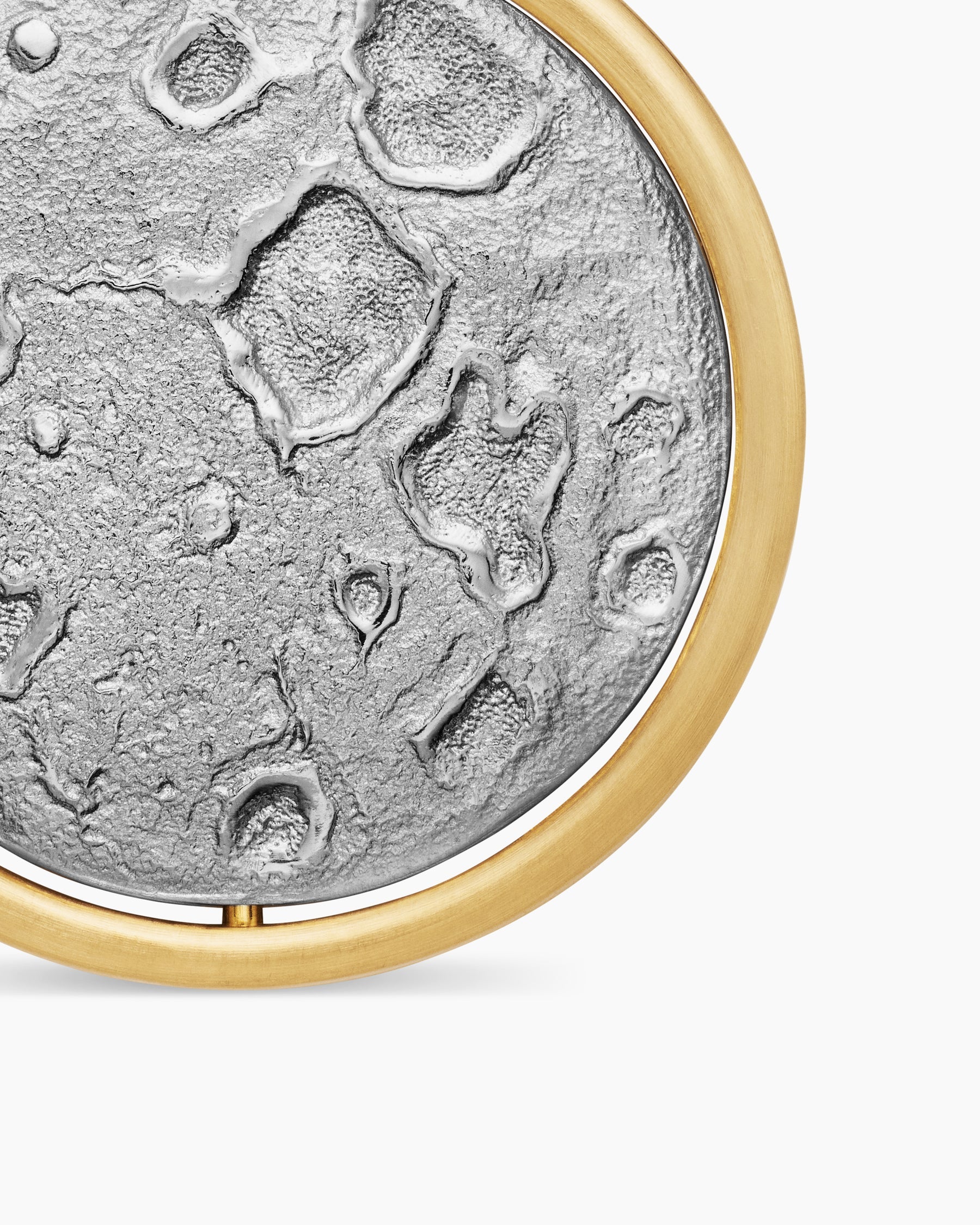 Earth and Moon Duality Amulet in Sterling Silver with 18K Yellow Gold, 24mm