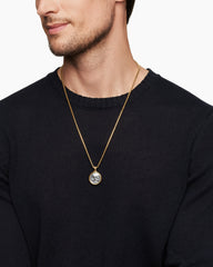 Life and Death Duality Amulet in Sterling Silver with 18K Yellow Gold, 24mm