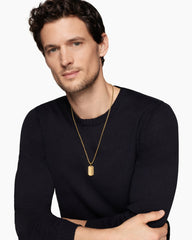 Sculpted Cable Tag in 18K Yellow Gold, 27mm