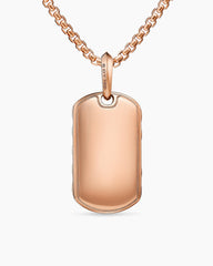 Sculpted Cable Tag in 18K Rose Gold, 27mm