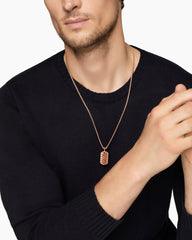 Sculpted Cable Tag in 18K Rose Gold, 27mm