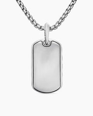 Sculpted Cable Tag in Sterling Silver, 27mm