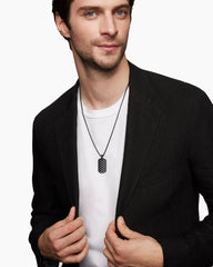 Sculpted Cable Tag in Black Titanium, 35mm