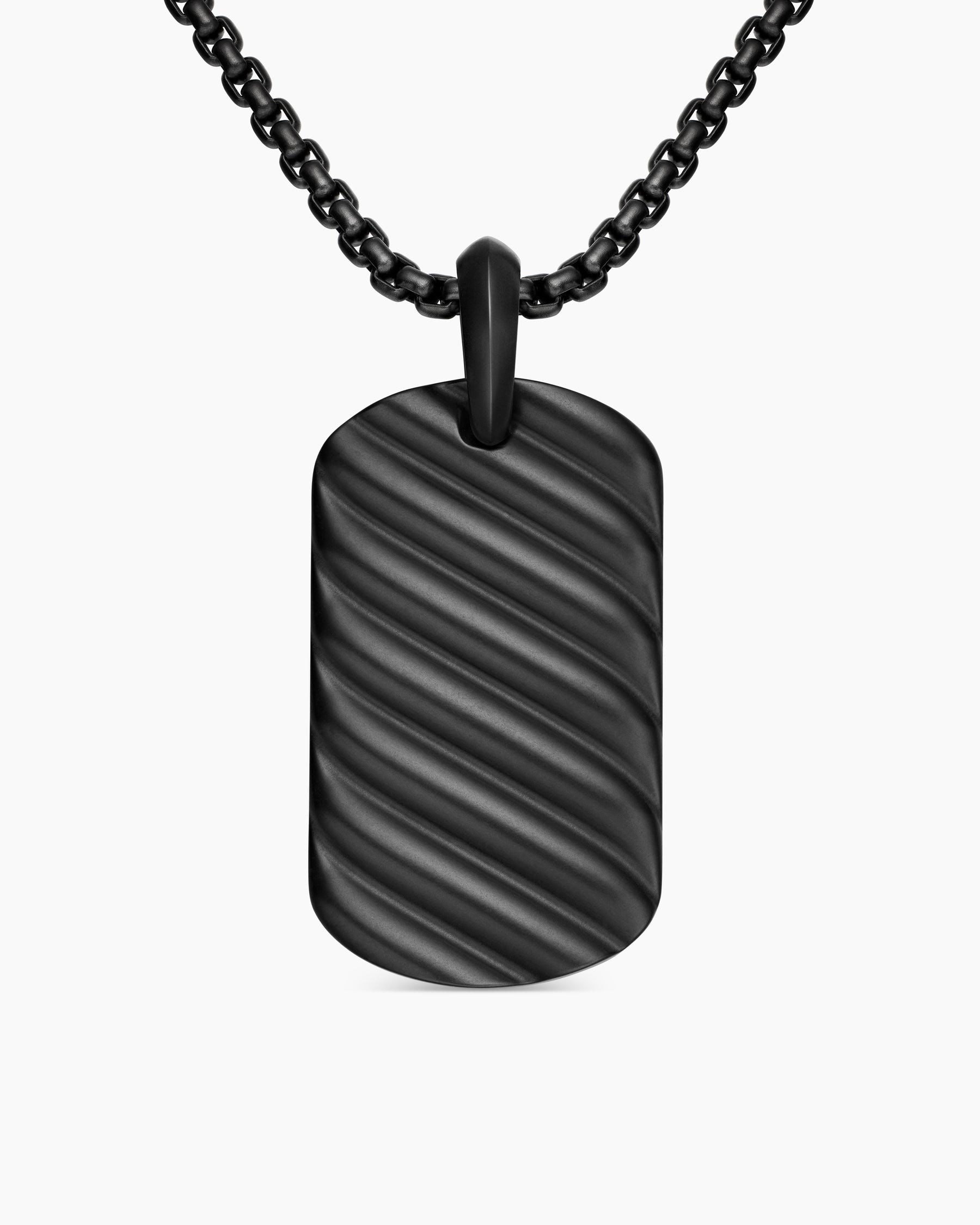 Sculpted Cable Tag in Black Titanium, 35mm