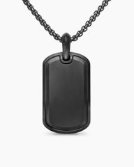 Sculpted Cable Tag in Black Titanium with Black Diamonds, 35mm