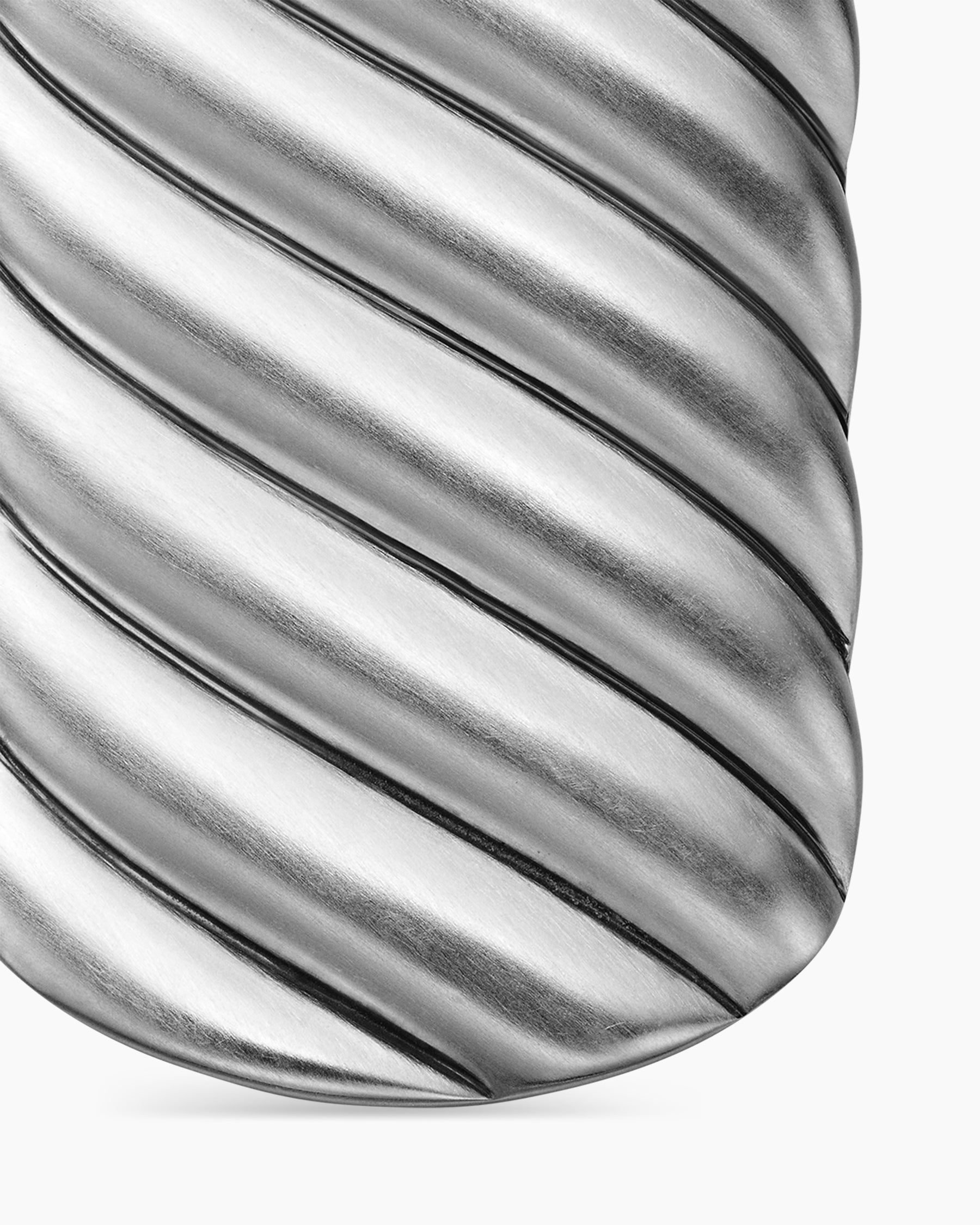 Sculpted Cable Tag in Sterling Silver, 35mm
