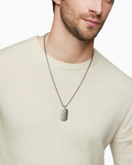 Sculpted Cable Tag in Sterling Silver, 35mm