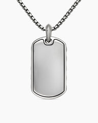 Sculpted Cable Tag in Sterling Silver, 42mm