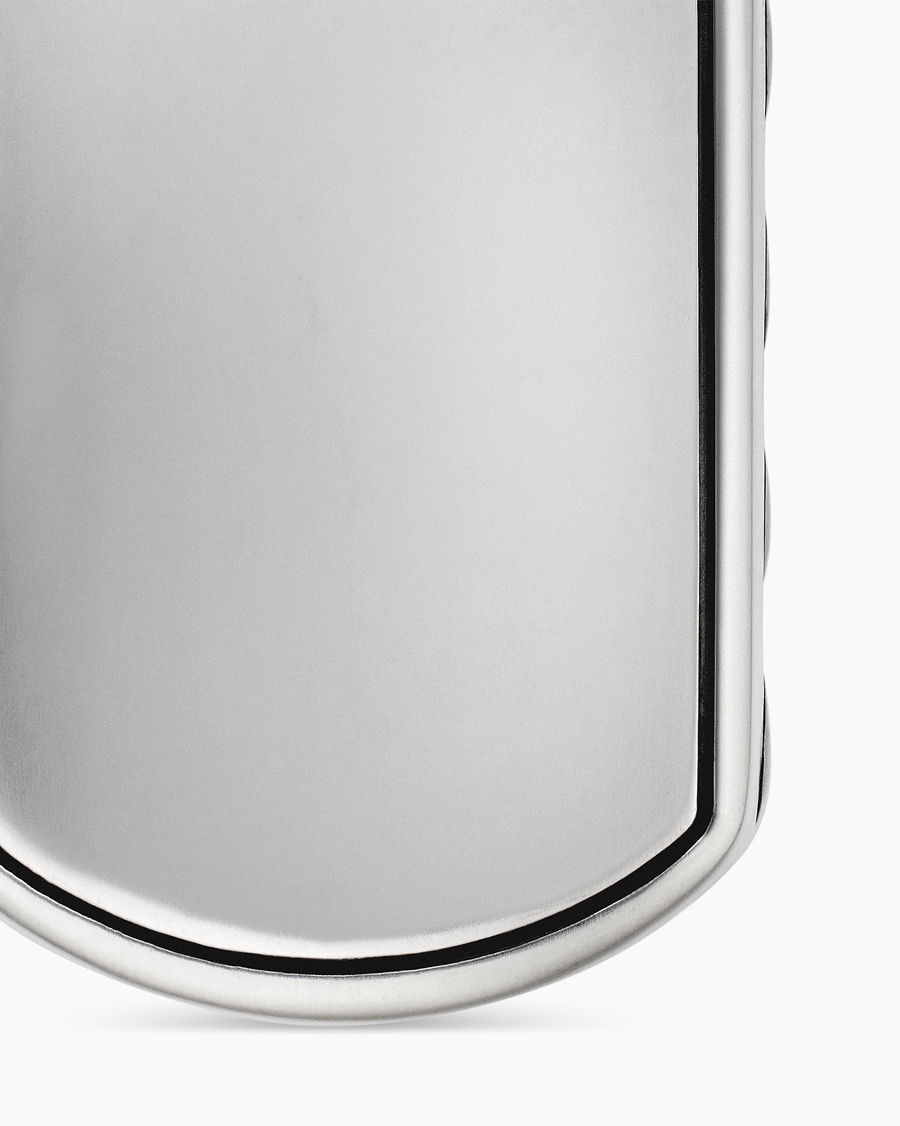 Sculpted Cable Tag in Sterling Silver, 42mm