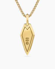 Spearpoint Amulet in 18K Yellow Gold with Forged Carbon, 27mm