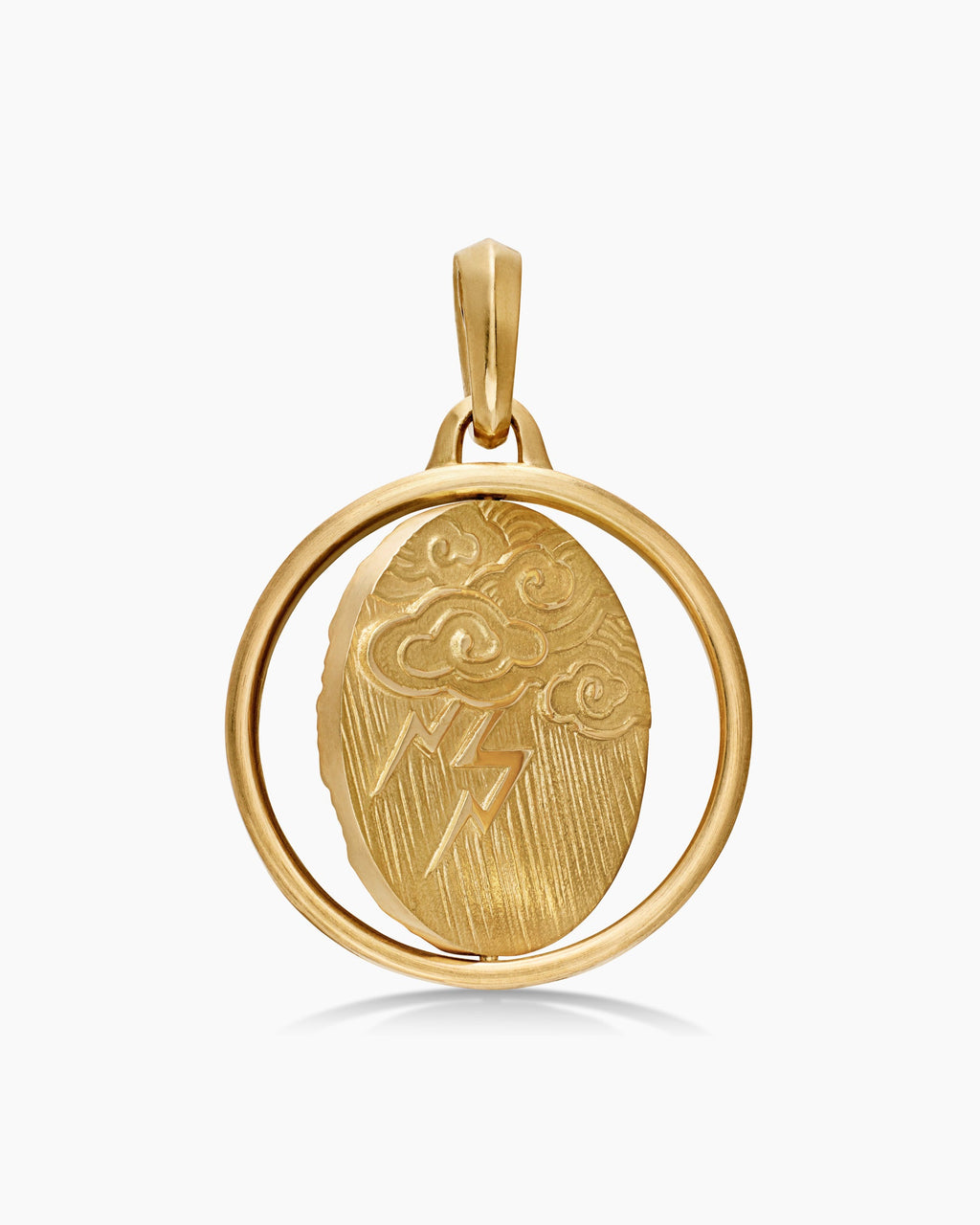 Storm Duality Amulet in 18K Yellow Gold, 23.6mm