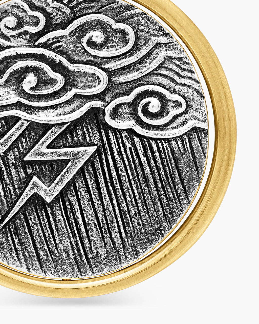 Storm Duality Amulet in Sterling Silver with 18K Yellow Gold, 23.6mm