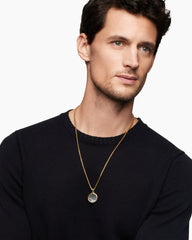 Storm Duality Amulet in Sterling Silver with 18K Yellow Gold, 23.6mm