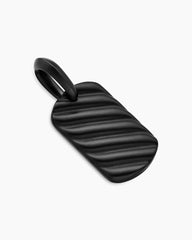 Sculpted Cable Tag in Black Titanium, 21mm