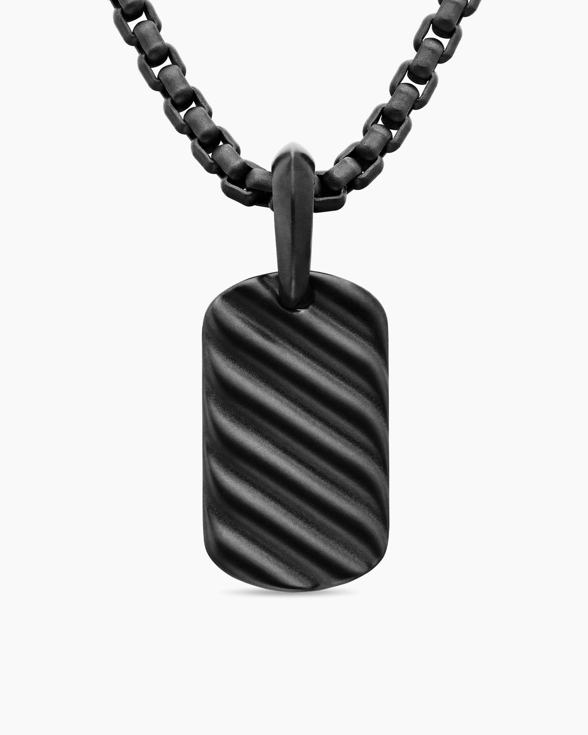 Sculpted Cable Tag in Black Titanium, 21mm