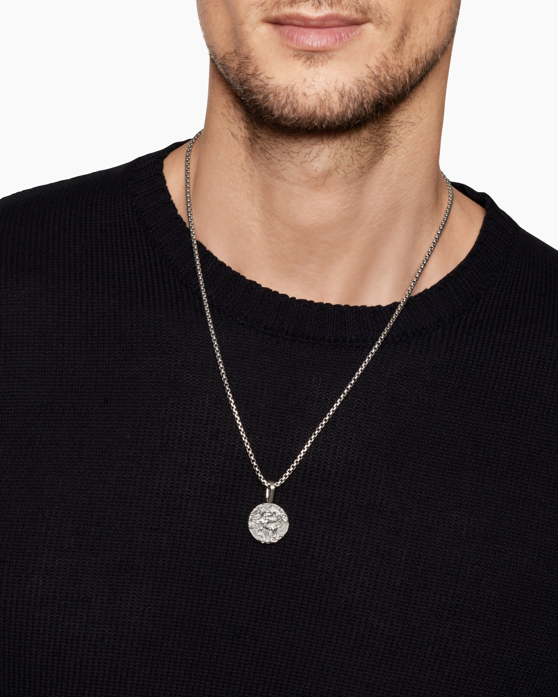Dragon Amulet in Sterling Silver, 21mm