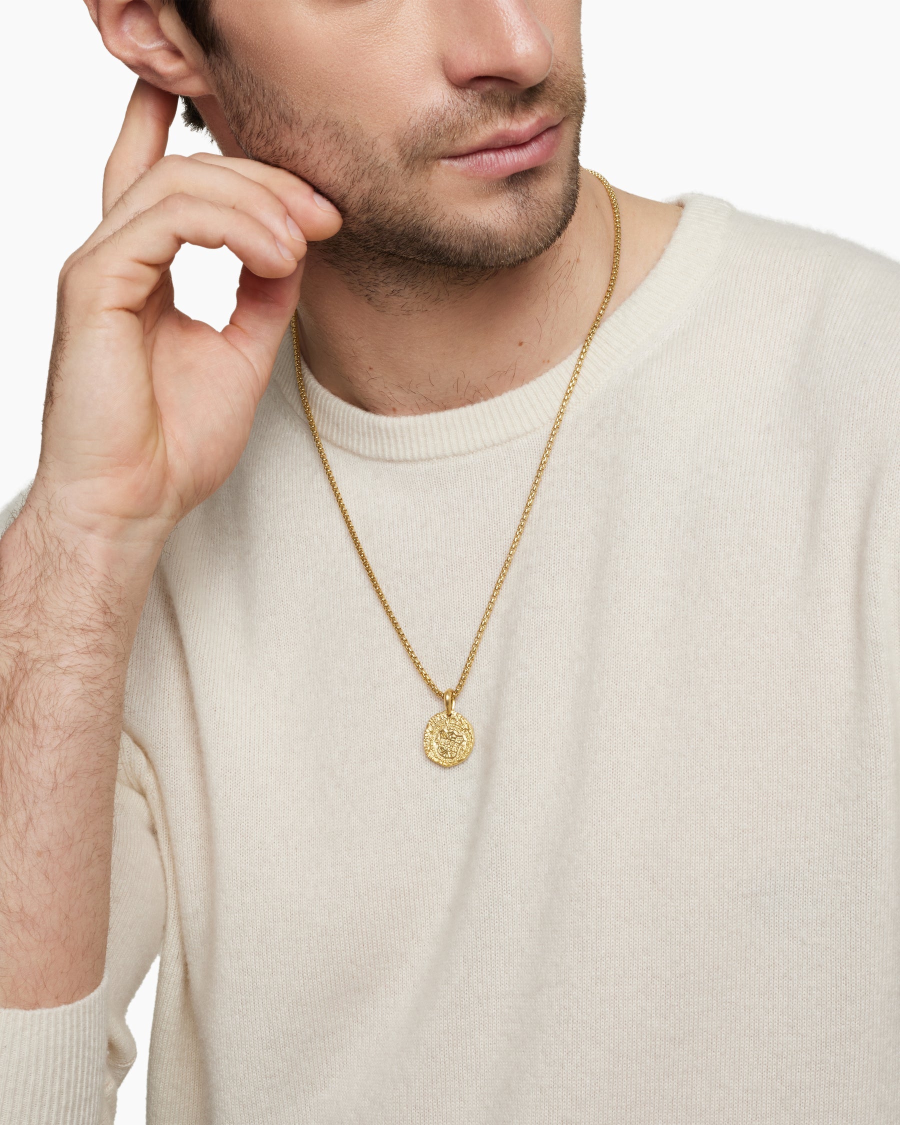 Shipwreck Coin Amulet  in 18K Yellow Gold, 21mm