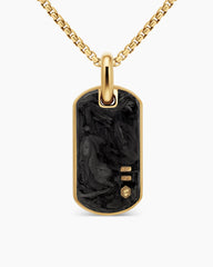 Streamline® Tag in 18K Yellow Gold with Forged Carbon, 27mm