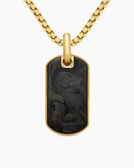 Streamline® Tag in 18K Yellow Gold with Forged Carbon, 27mm