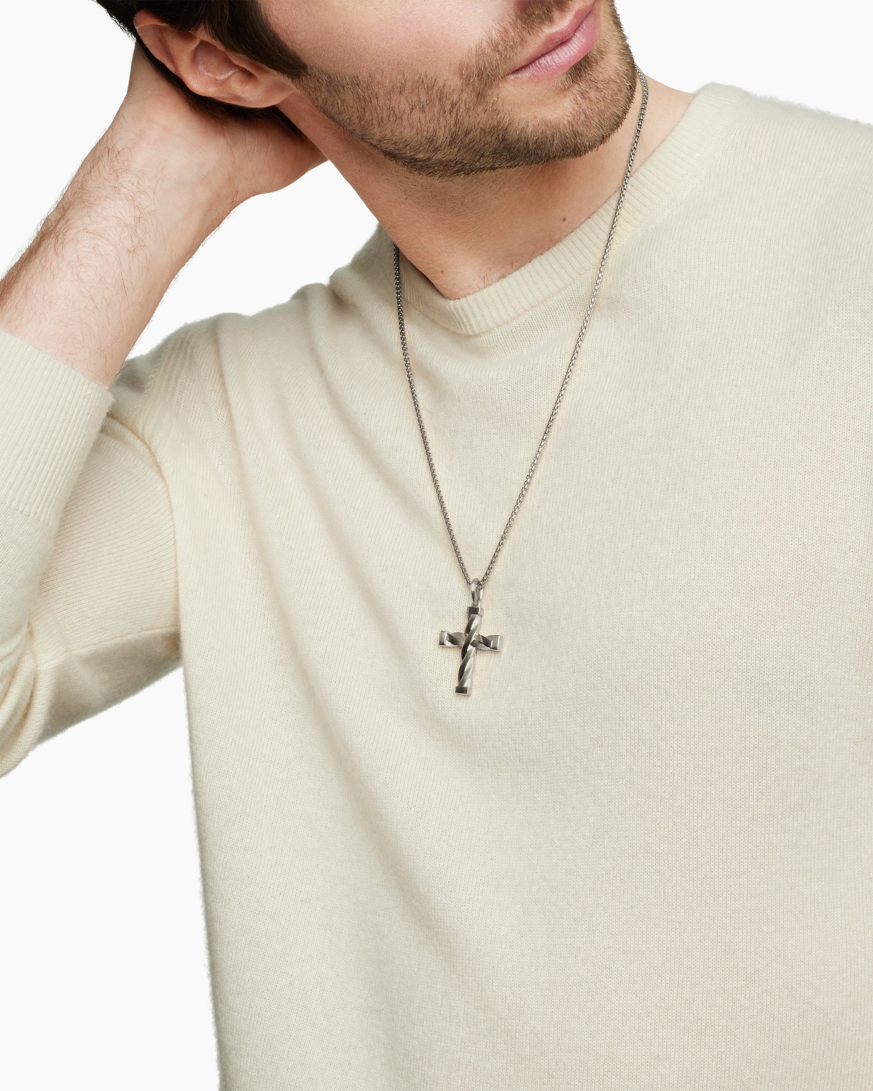 DY Helios™ Cross Pendant in Sterling Silver, 36mm