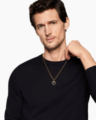 Petrvs® Wolf Amulet in 18K Yellow Gold with Black Onyx, 21mm