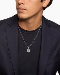 Mary Amulet in Sterling Silver with Diamonds, 20mm