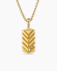 Chevron Tag in 18K Yellow Gold with Nephrite Jade, 21mm