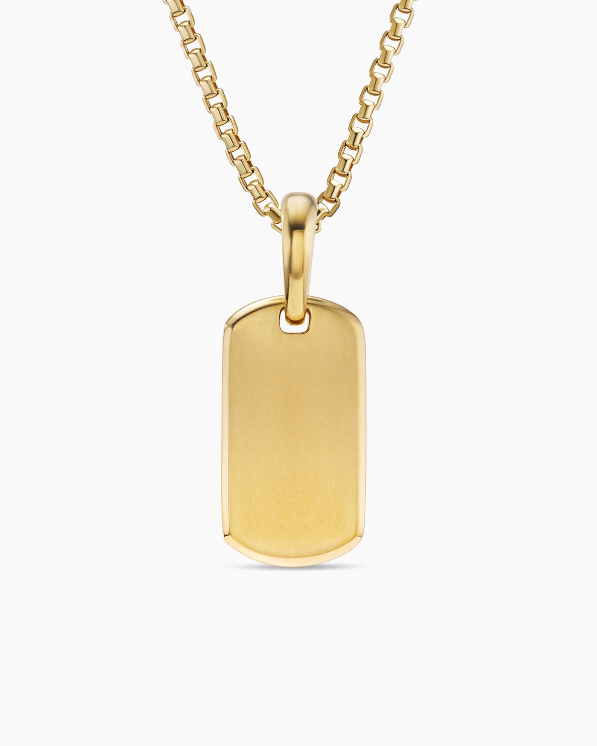 Chevron Tag in 18K Yellow Gold, 21mm